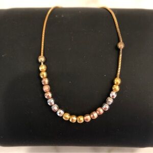 ❤️🔥 Boutique - 14K Tri-Color Gold Beaded Bracelet - OS